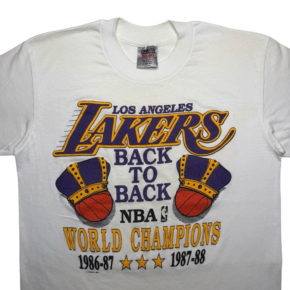 Vintage LA Lakers 80s back to back champions shirt - Magic Kareem LARGE